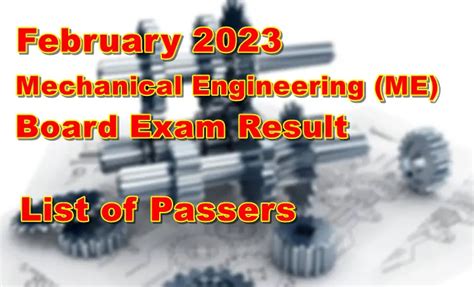 february 2023 mechanical engineering board exam